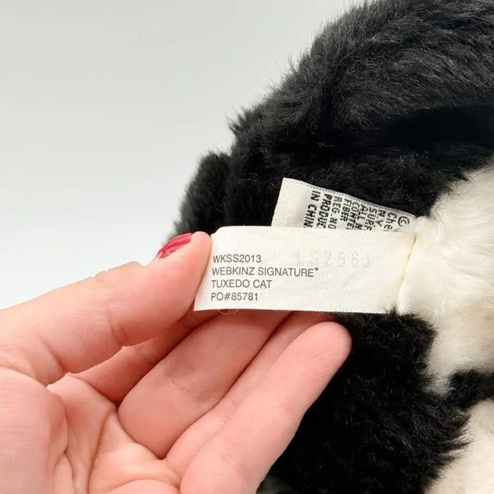Webkinz Signature Tuxedo Cat Plush Black White WKSS2013 Stuffed Animal